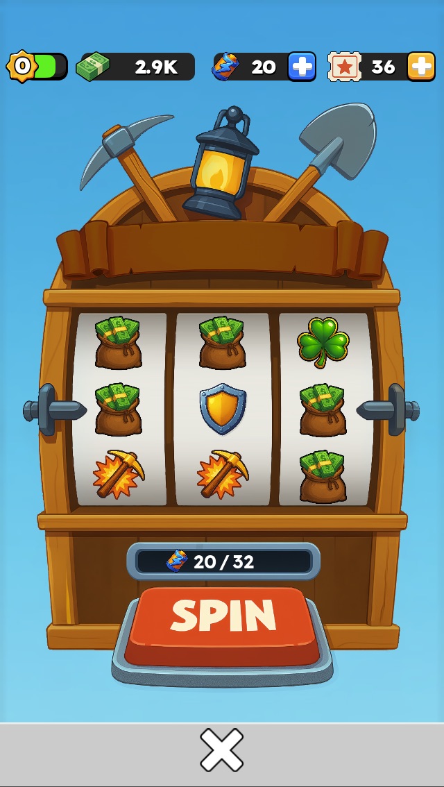 The Falls of Fortune slot machine reels mid-spin